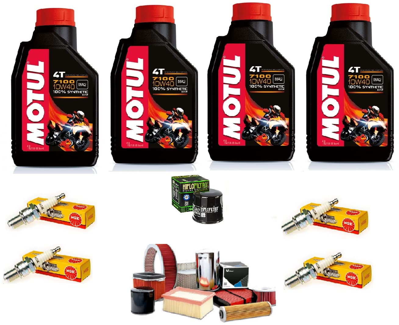 Kit de mantenimiento 7100 10W40 FZ1 4L aceite filtro aceite aire bujías