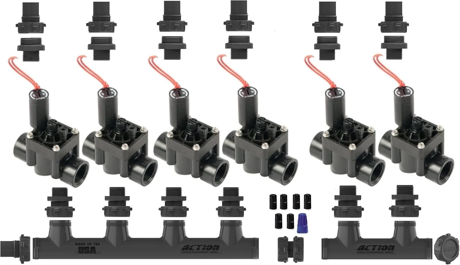 SPW Hunter Premium Valve Manifold System PGV101GS with Flow Control - Heavy Duty Action Machining Parts - 3/4'' or 1'' Slip PGV-101 (6 Zone)