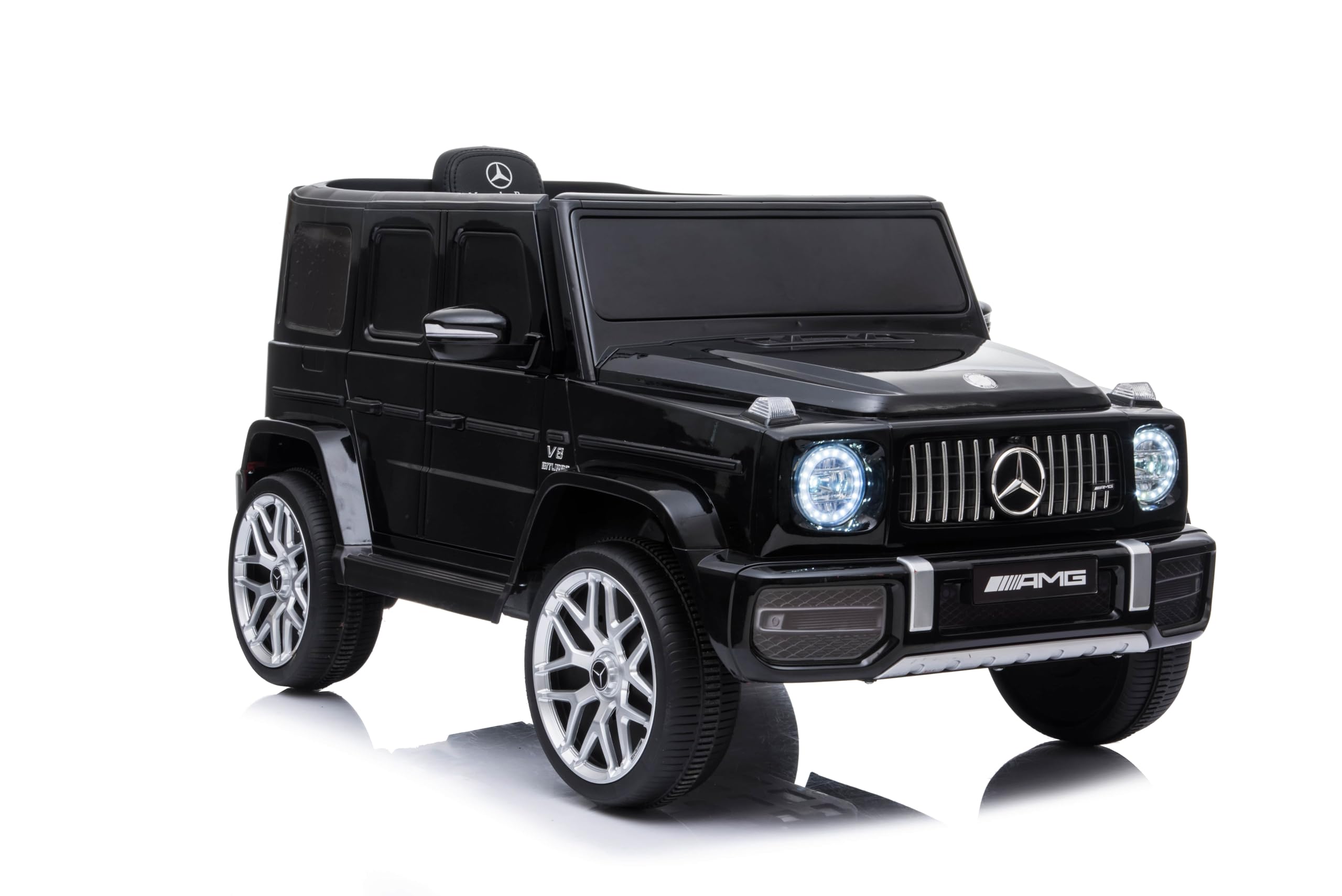 Mercedes G Classe 2025 Auto elettrica Bambini, Nero, Batteria Litio, veicoli elettrici 3-5 Anni, telecomando 2,4 GHz, MP3/USB/Bluetooth, Sospensione