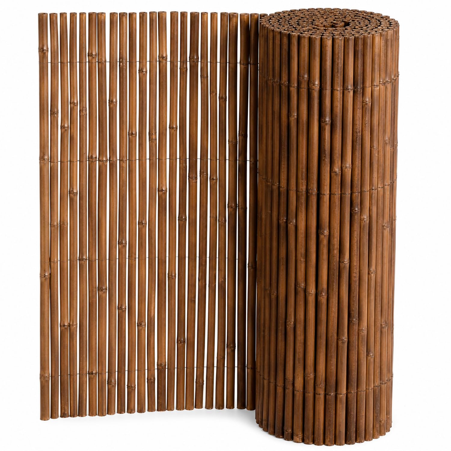 Arella in Bamboo Carbonizzato Ø 20-30 mm Recinzione Frangivista Premium da Giardino e Balcone Piscina Schermo Privacy Esterno Resistente alle Intemperie 180 x 250 cm Marrone Scuro