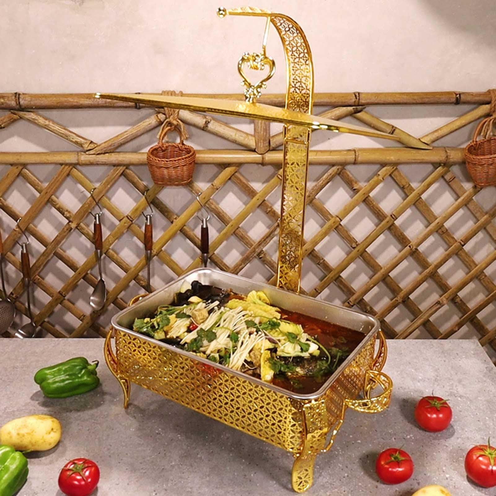 Scaldavivande in acciaio inox, capacità 5,5 l, con coperchio sospeso per catering, feste e banchetti