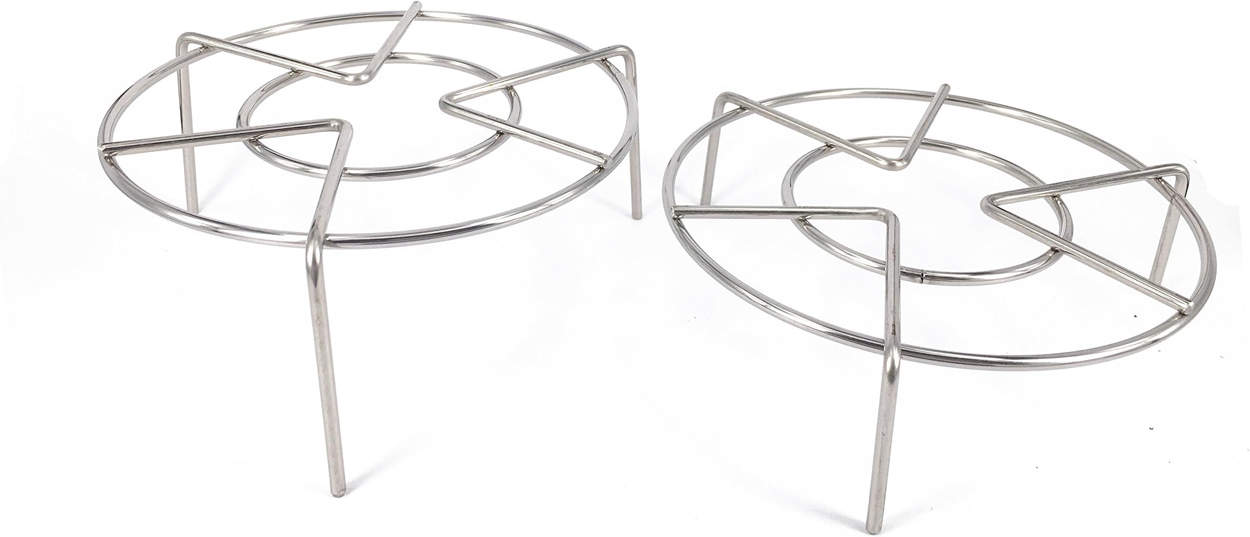 Set of 2 Heavy Duty Round Stainless Steel Steamer Rack Stand(2.75 Inch Height+1.9 Inch Height)