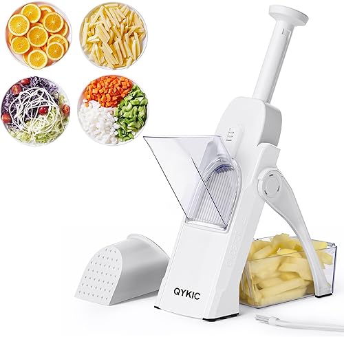 Miniatura 12 de Cortador de mandolina segura, rebanador de patatas, rebanador de alimentos vegetales, grosor ajustable para pepino, cebolla, zanahoria y limón