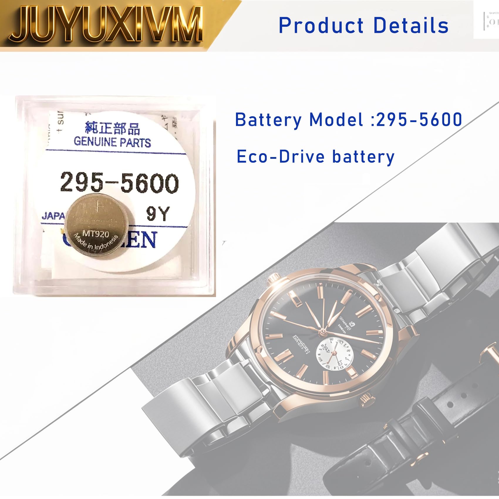 295-5600 MT920 - Batería de repuesto para condensador de reloj Citizen 295-56 compatible con Eco Drive C650 E810 E811 7821 B620
