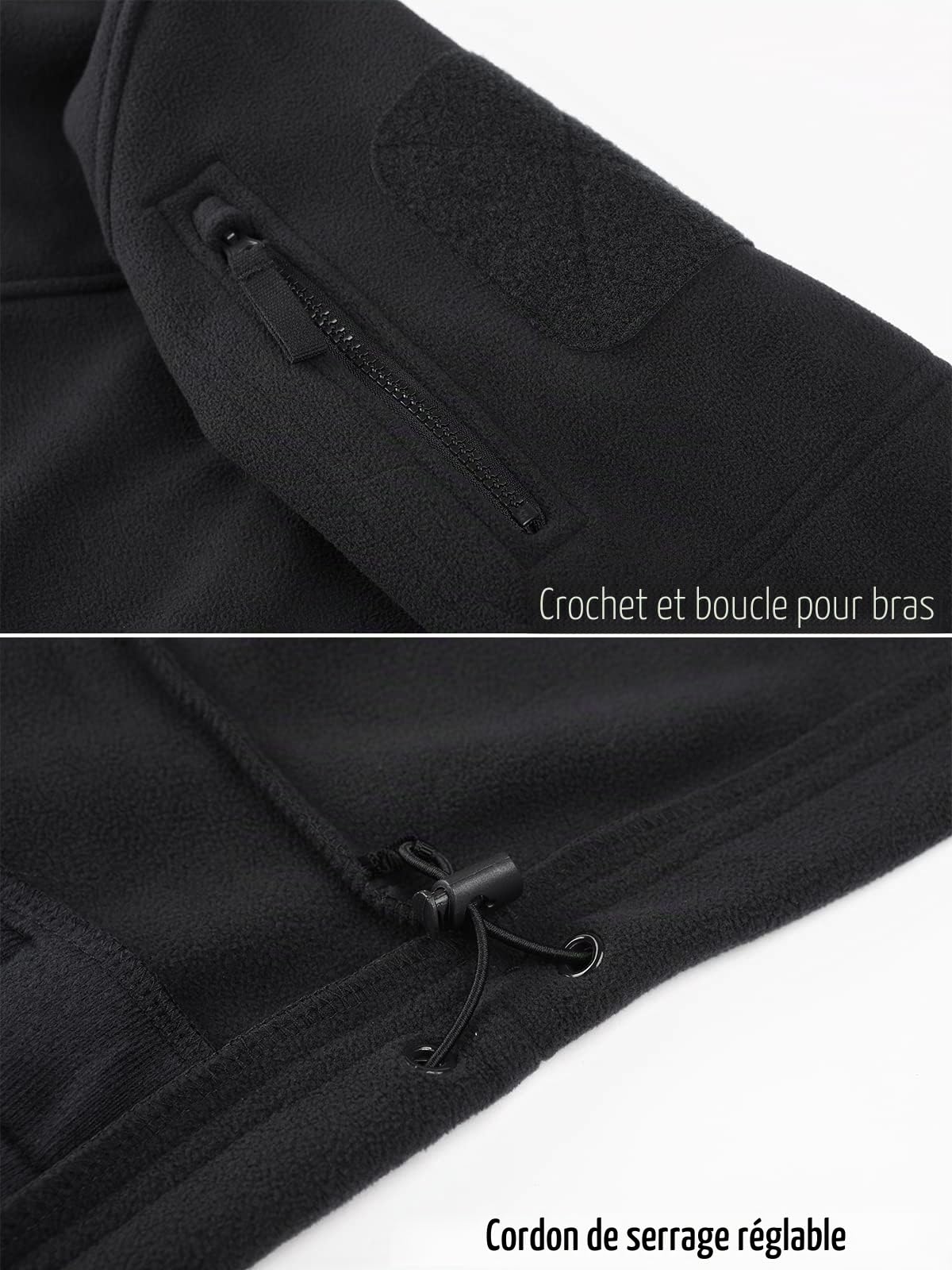 TACVASEN Veste Polaire Homme Chaude Veste Militaire Homme Polaire Travail Zippée Randonnée Sans Capuche Jackets For Men Coupe Vent Winter Jacket Men