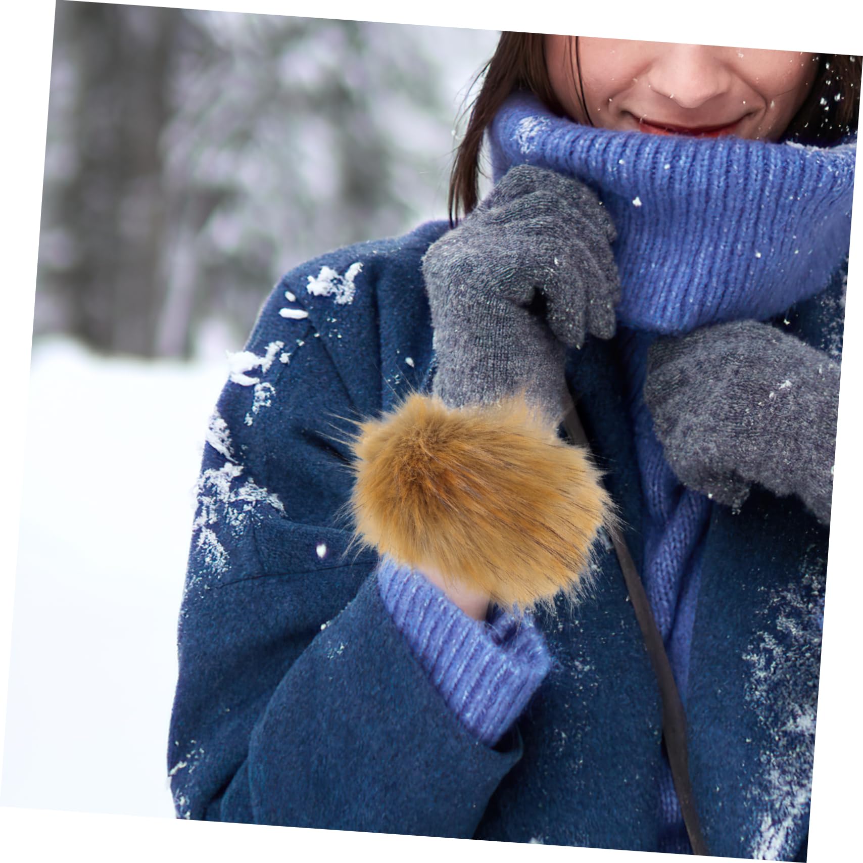 SHERCHPRY 6piezas Cuffs De Sintética Fuzzy Calentadores De Muñeca Invierno Accesorios De Moda Para Esquí y Ocasiones Especiales