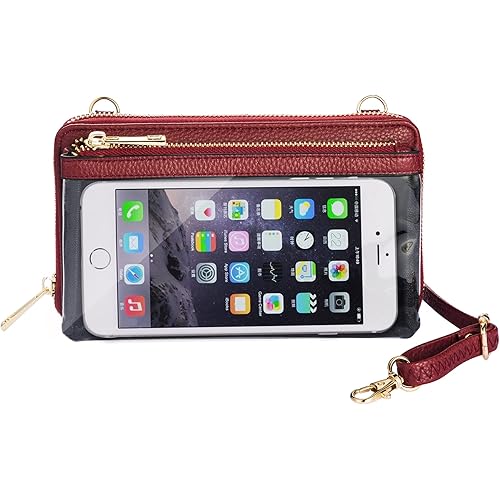 PUFER Clear Cell Phone Purse Wallet Small Crossbody Bags for Women Touchscreen