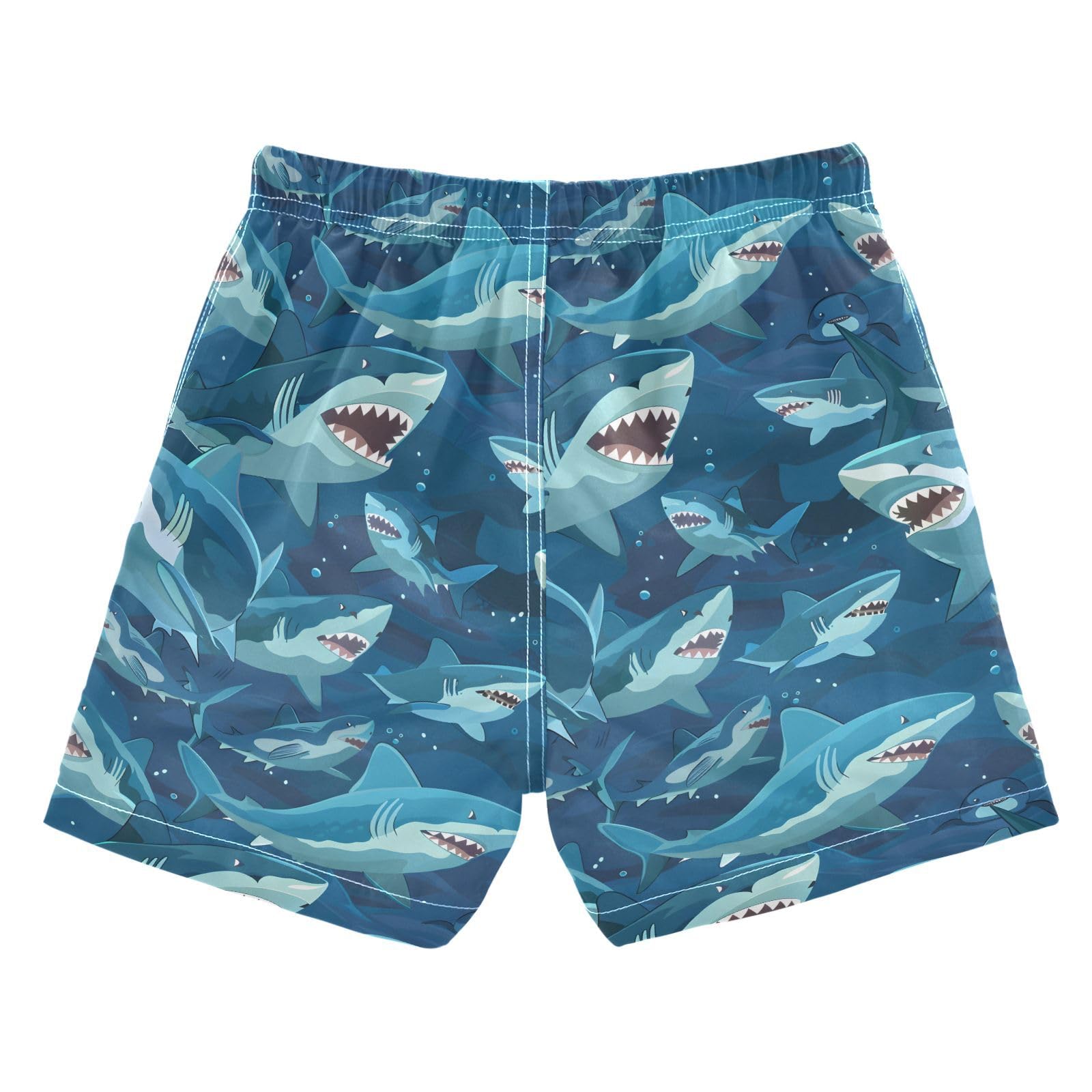ALAZA Shark Ocean Blue Boys Quick Dry Beach Board Shorts Kids Swim Trunks Bathing Suit Swimsuit 3T