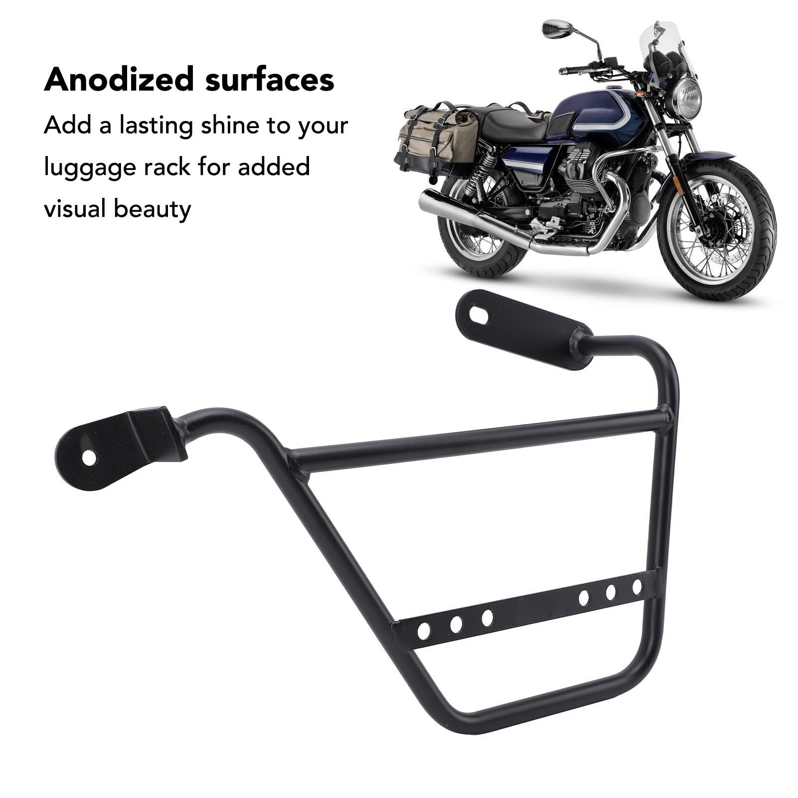 Pastel de Equipaje Lateral de la Motocicleta: Soporte de Soporte de Tubo de Hierro de 12 Mm Fuerte para V7 Stone Special, Classic Trofeo y (Izquierda: MV833 BBZJ)