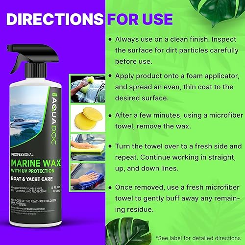 Miniatura 5 de AquaDoc Marine Polish - Cera marina de primera calidad para barcos - Protección UV para barcos - Pulido de alto brillo - Ayuda con la oxidación y el