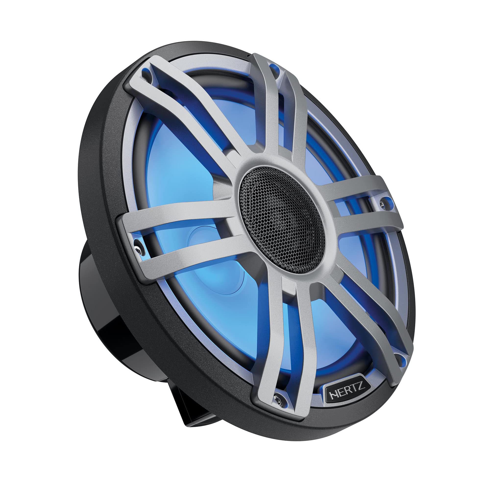 Hertz HMX 8 S-LD-G - Coppia di altoparlanti coassiali marine 200mm grigi – Sportivi, Impermeabili, con Illuminazione LED RGB