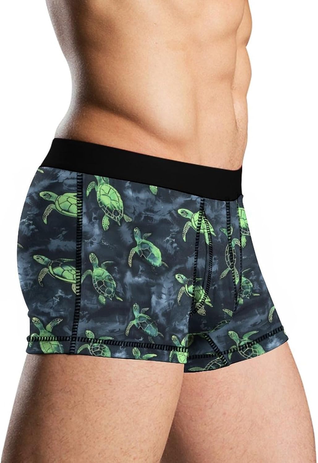 Turtles Tie Dye Pattern Men's Boxer Briefs Novelty Underwear Trunks Short Underpants