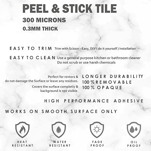 Miniatura 8 de Bleucoin Moroccon Casablanca - Calcomanías para azulejos de cocina y baño, impermeables, extraíbles, ecológicas, calcomanías de vinilo para