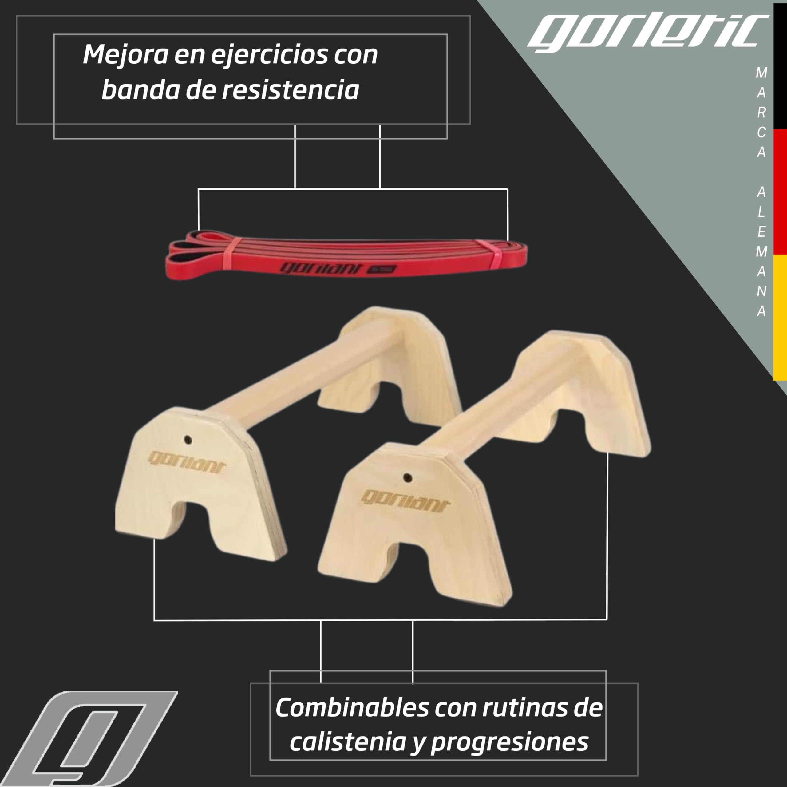 Unterstützung Für Klimmzüge Und Kalisthenien: Widerstandsbänder, Elastische Fitnessband, Holz Parallettes, 45 cm - Ideal Für Park-Training, Crossfit Und Progressionen