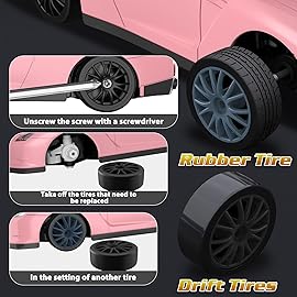 Remote Control Car RC Drift Car 2.4GHz 1:24 Scale 4WD 15KM/H High Speed Model Vehicle with LED Lights Drifting Tire Racing Sport Toy Car for Adults Boys Girls Kids Gift 2Pcs Rechargeable Batteries