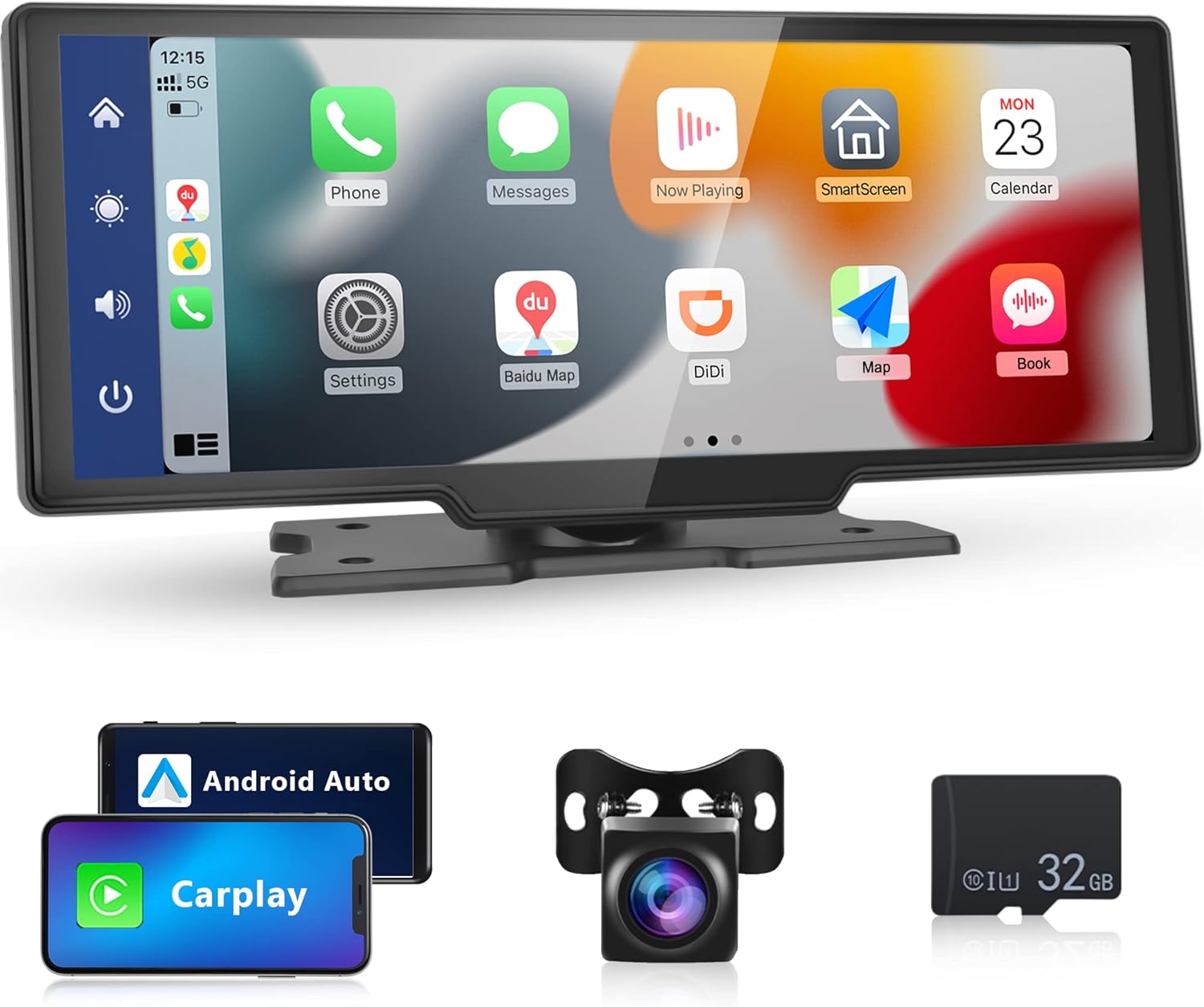Wireless Apple Carplay Portable Car Stereo Android Auto, Rimoody 10.26