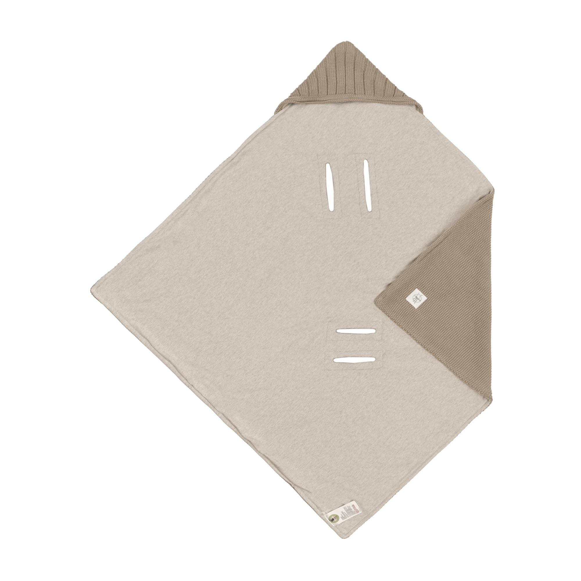 LÄSSIG Coperta a maglia per seggiolino auto 100% cotone organico GOTS taupe