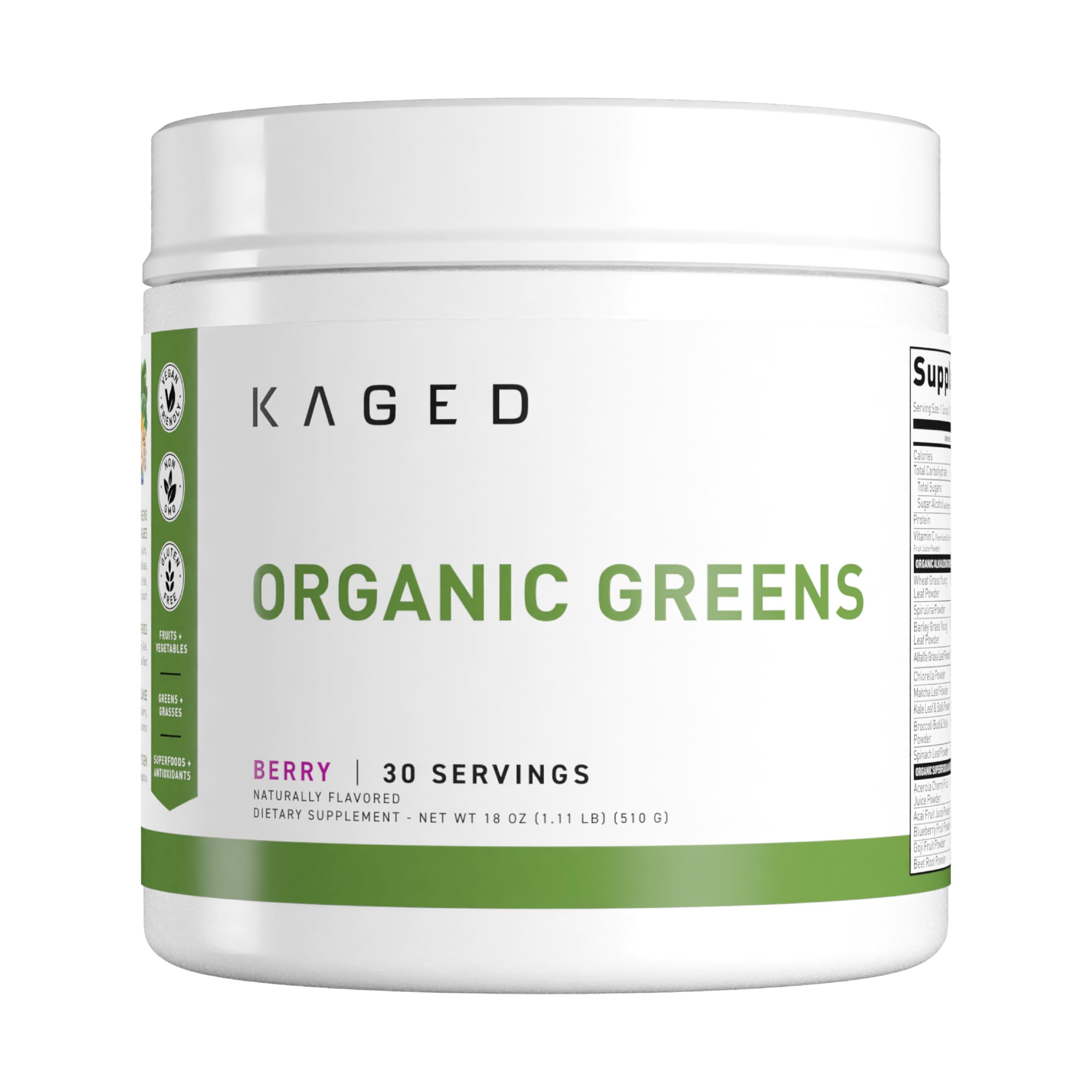 Muscle Outlive 100 Organic Superfoods and Greens Powder with Apple Cider Vinegar, Antioxidants, Adaptogen, Prebiotics,(Berry, 30 Servings)