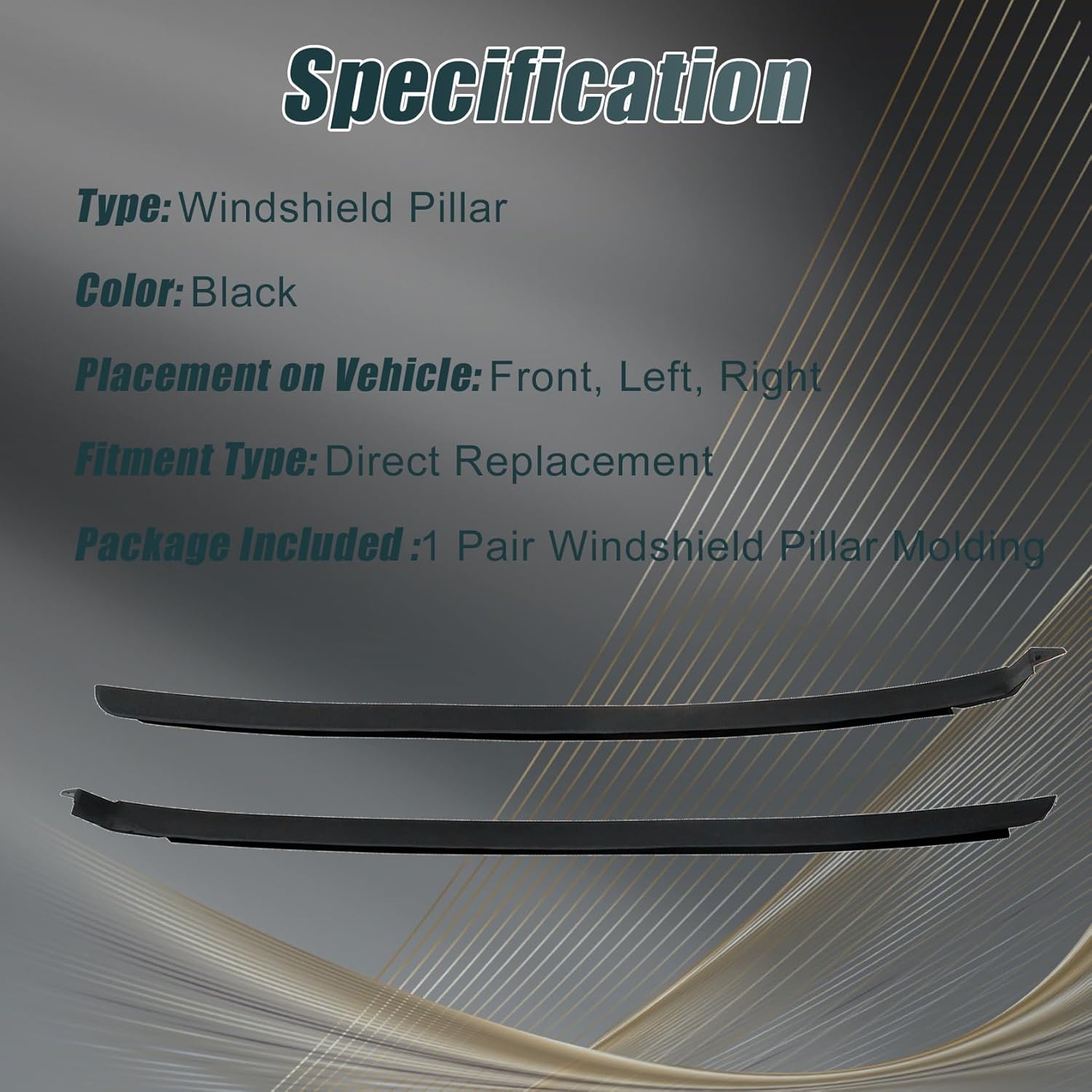 FZJDSD 1Pair Left & Right Side Windshield Pillar Molding Panel 04805889AC 04805889AD Fit for Chrysler 300 2005-2010 Fit for Dodge Charger 2005-2010 Magnum 2005-2008# 04805888AC 04805888AD