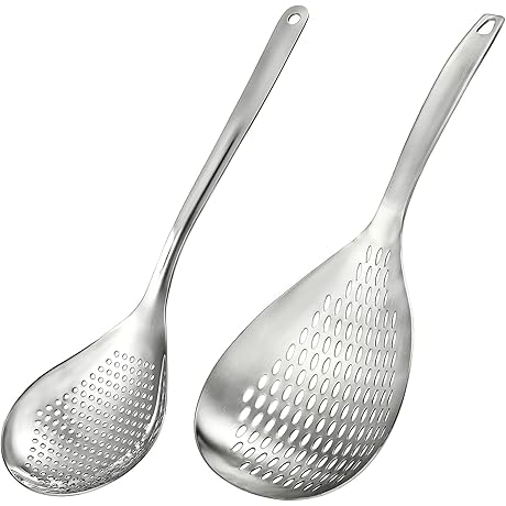 Suwimut Skimmer Slotted Spoon (2-Pack): Unparalleled Convenience for Egg Poaching