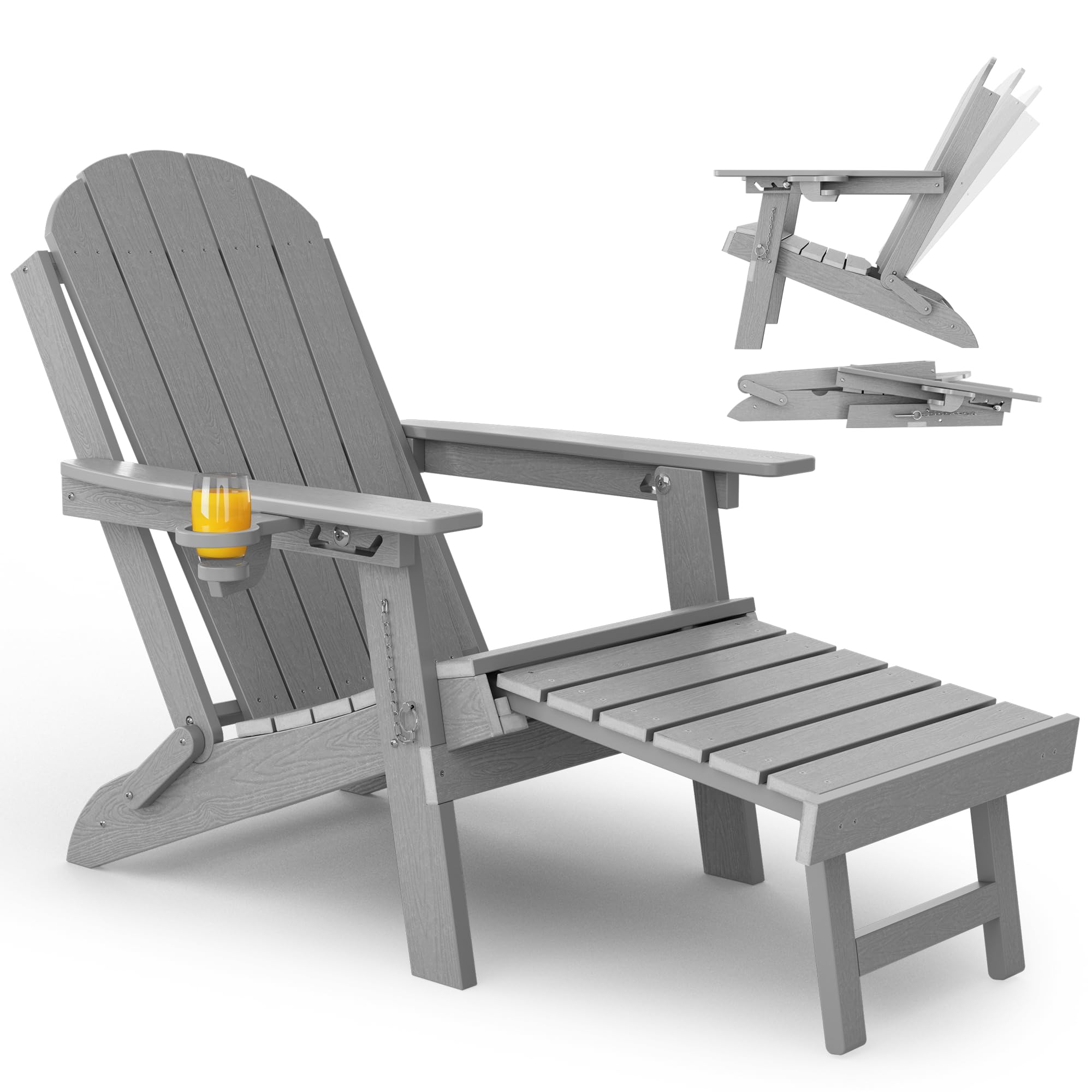 MXIMU Folding Adirondack Chair for Outdoor: Sturdy Adirondack Garden Chairs