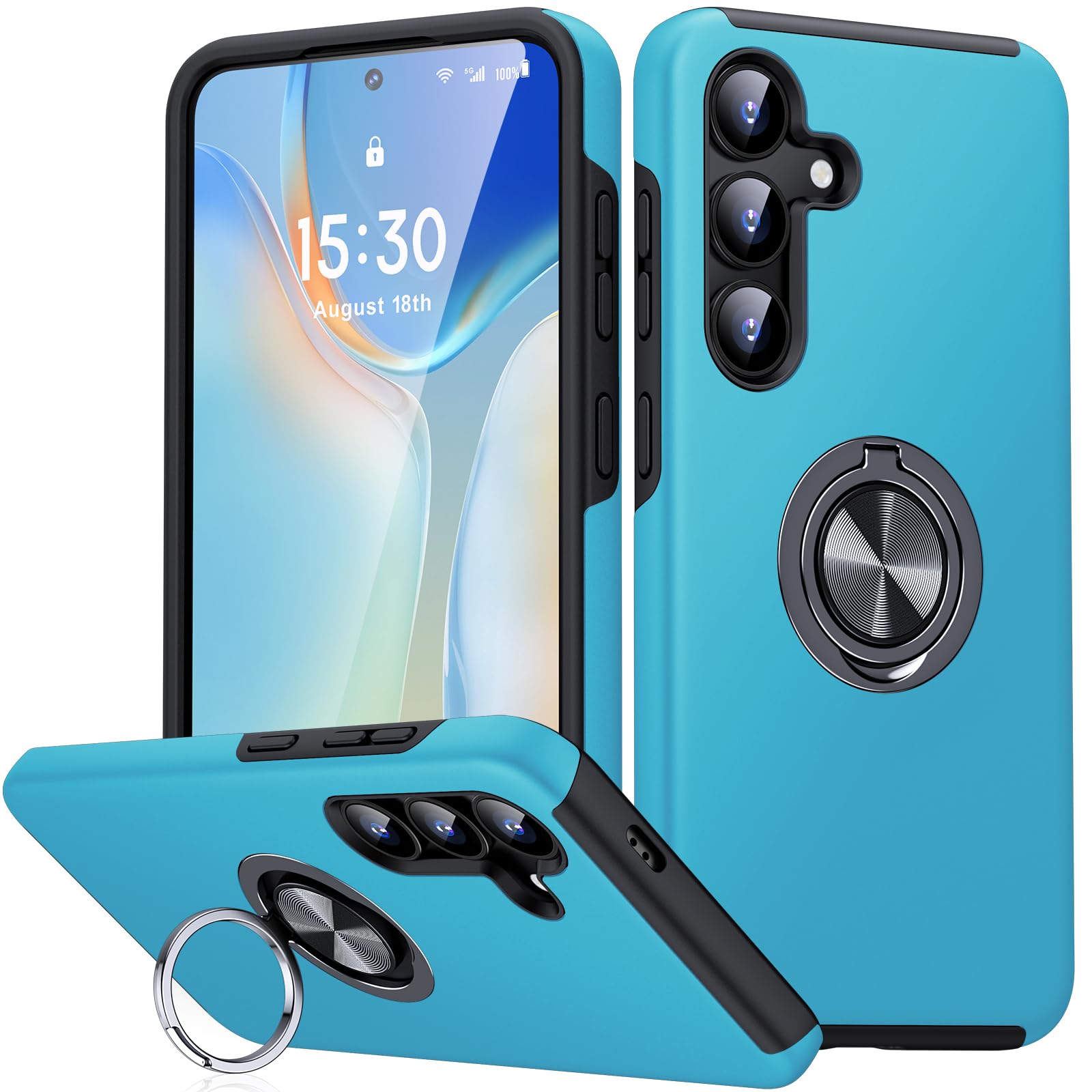 KOVASIA für Samsung Galaxy Hülle mit 360°Drehbarer Metall Ständer, Kratzresistent, Anti-Fingerabdruck, Stoßfest Schutzhülle Handyhülle für Samsung Galaxy