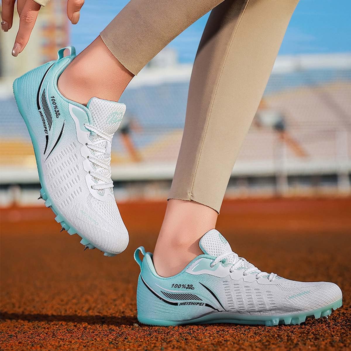 Chaussures d'athlétisme pour Hommes Femmes Chaussures de Course Pointes 8 Clous Chaussure athlétisme, Course, Saut en Longueur