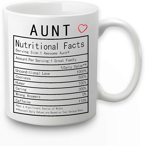 Miniatura 1 de Taza con información nutricional para tía, información nutricional para tía, información nutricional, regalos de cumpleaños, día de la madre,
