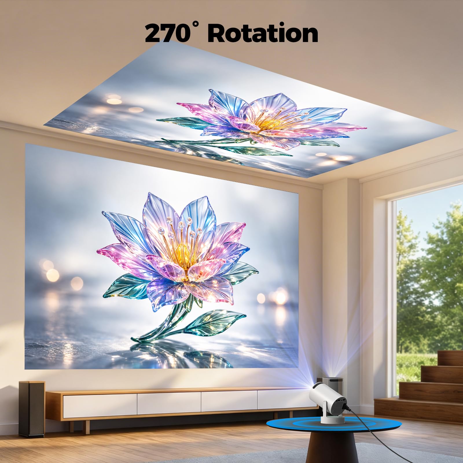 Mini Projector with Bluetooth and WiFi, Upgraded 200 ANSI Lumens Portable Projector 4K, Auto Focus/Keystone view 7