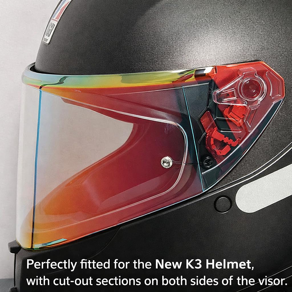StableNeino New K3 Visor Replacement Face Shield for AGV K3 Helmet DOT (E2206) Anti-Glare Tinted Visor Lens Only Compatible with Small, Medium, Large Sizes (Aurora Blue) : Automotive