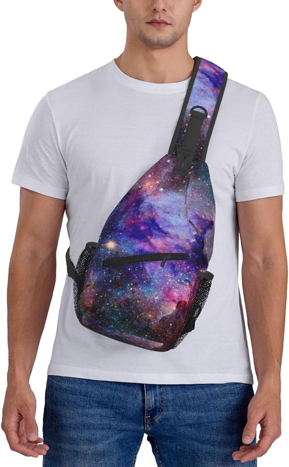 Galaxy Sling Bag for Women Men Beautiful Nebula and Galaxies in Deep Outer Space Crossbody Backpack Mysterious Universe Starfield Sling Backpack Casual Shoulder Bag Travel Hiking Daypack - Image 6