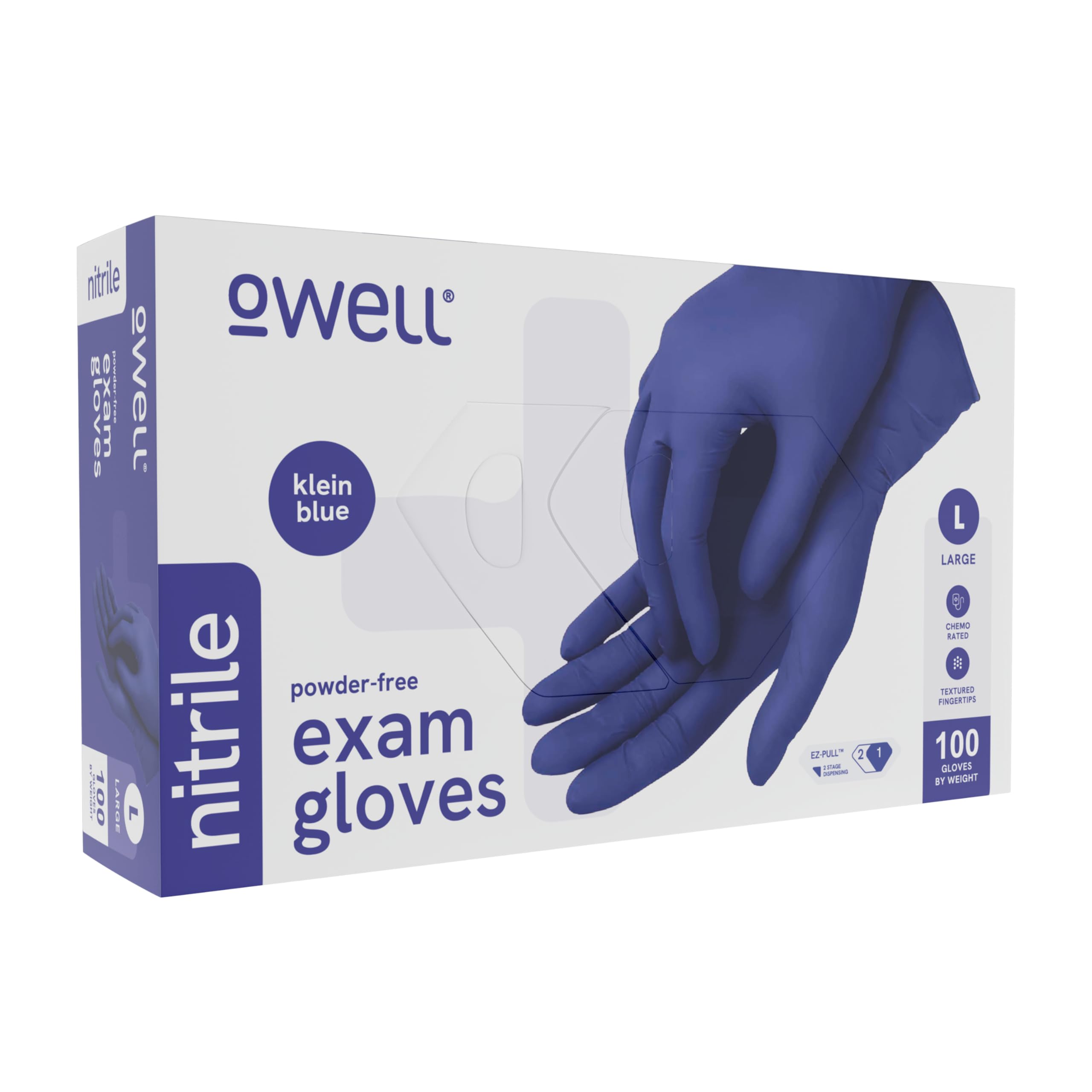 OWELL® Blue Medical Exam Nitrile Gloves – Disposable Gloves for Dental & Medical Use, Powder-Free, Latex-Free, Chemo Rated