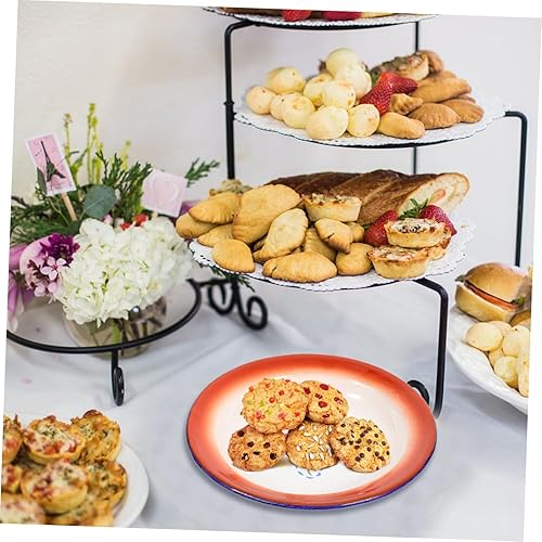 Miniatura 6 de Didiseaon Plato de esmalte vintage de 3 uds. Plato esmaltado Cuenco de cena de cerámica Bandeja de comida esmaltada Cuenca de cocina Plato de servir