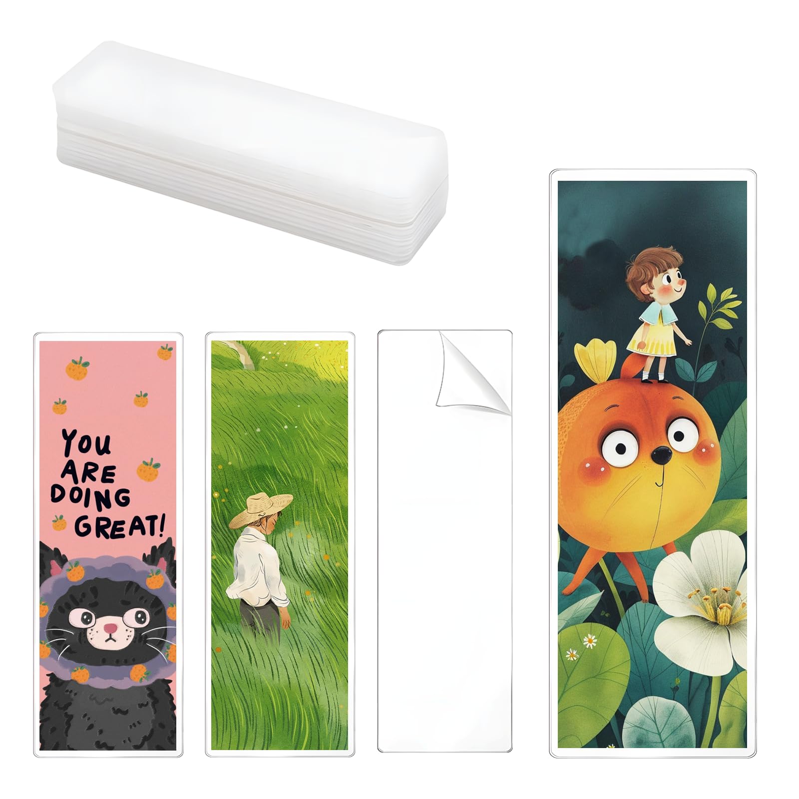 120 Pcs Bookmark Laminating Pouches, 2" x 6" Hot Laminator Sleeves, 5 Mil Bookmark Sleeves Clear Compatible with Most Pouch Laminating Machines