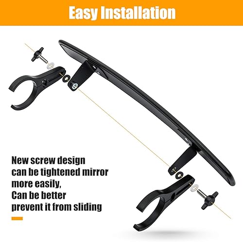 Miniatura 5 de Espejo retrovisor lateral UTV y espejo central con barra antivuelco de 1.75 a 2 pulgadas, soporte de jaula compatible con Polaris RZR Honda Pioneer