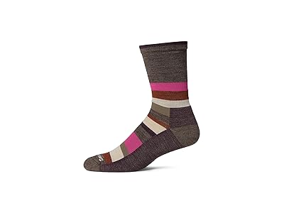 Smartwool Everyday Multi-Stripe Crew Socks Crew Cut Socks Shoes Taupe : SM (US Men
