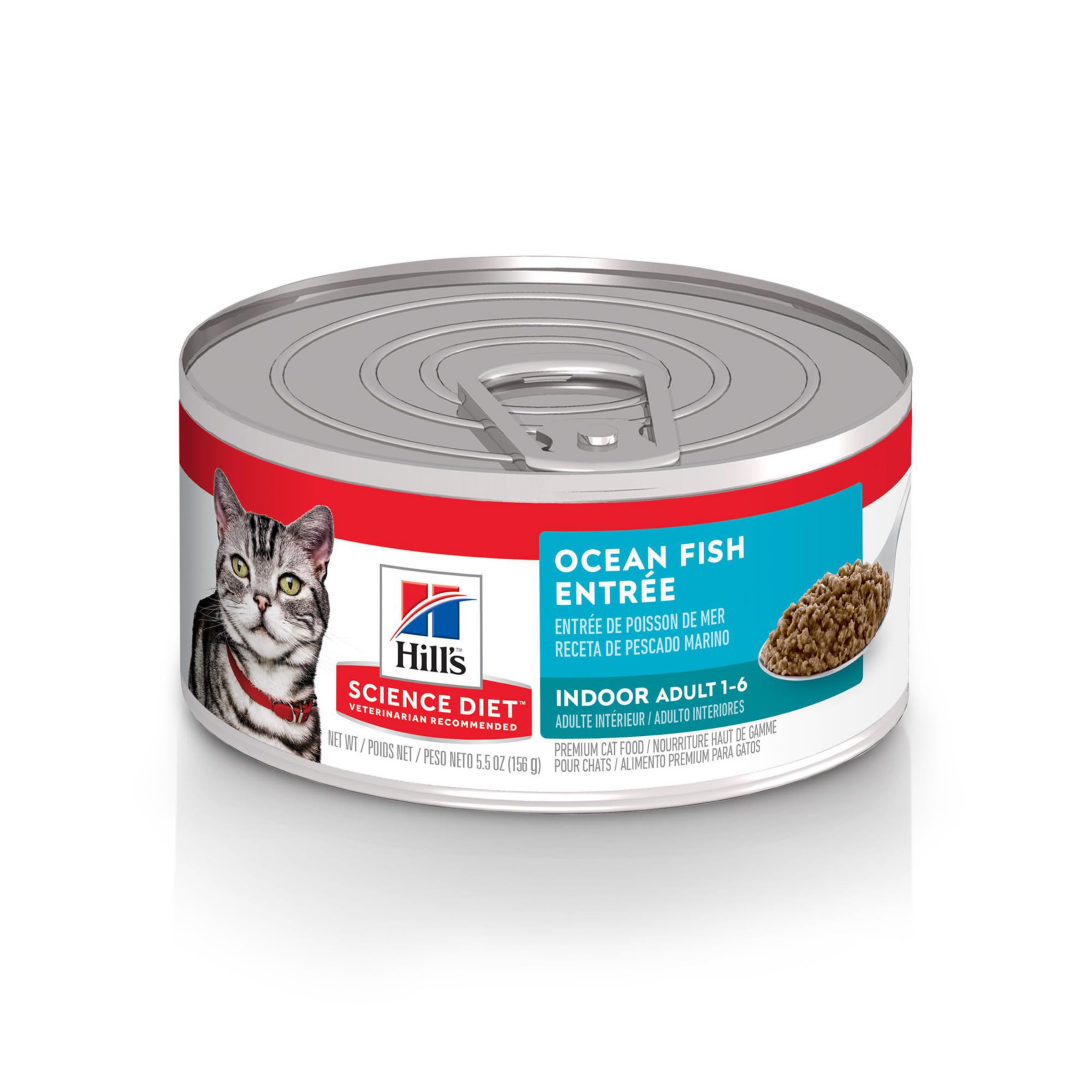 Hill's Science Diet Adult 1-6 Indoor Wet Cat Food, Ocean Fish, 5.5 oz. Cans, 24-Pack