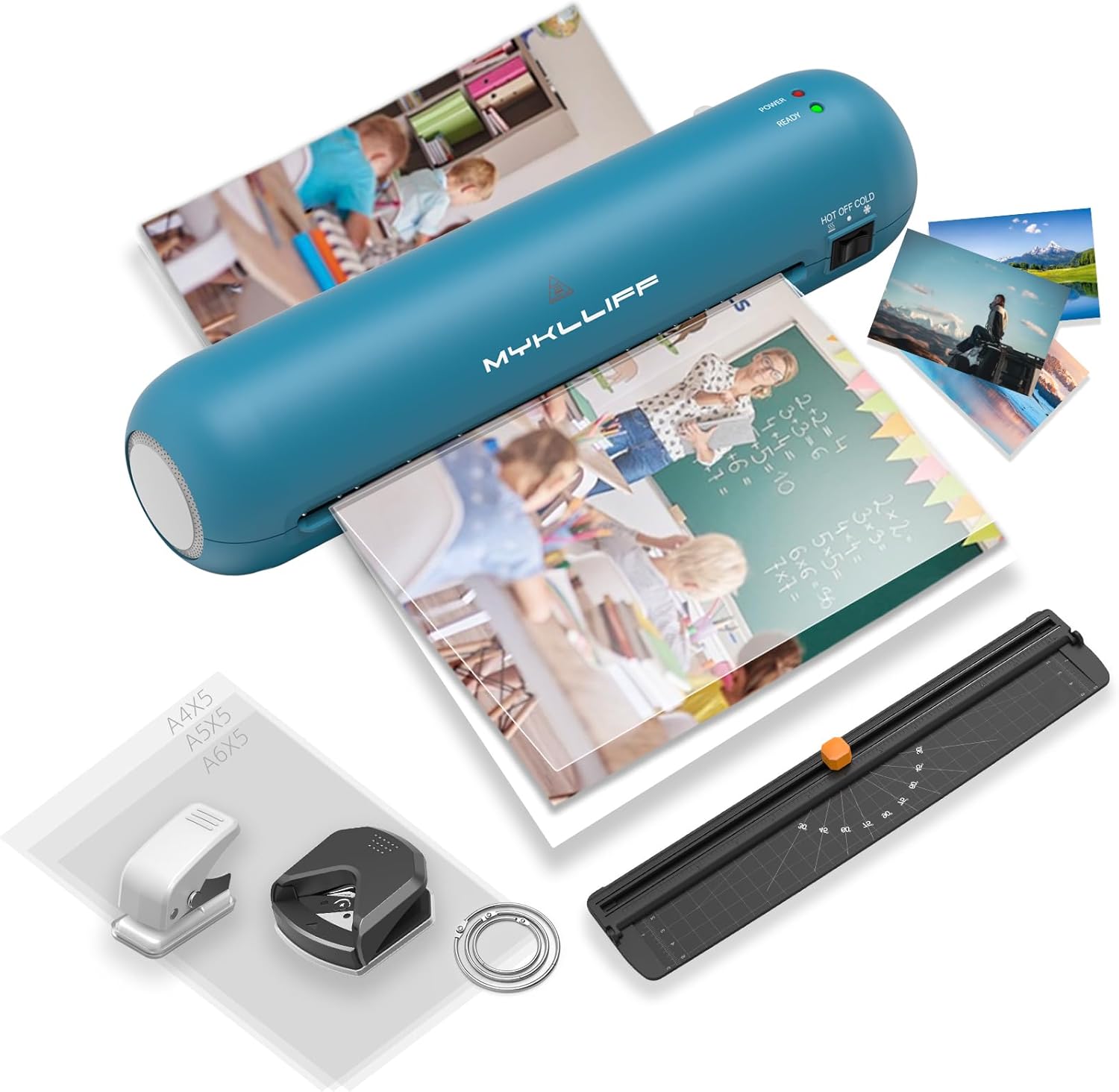 Laminator Machine 9-Inch Portable Thermal Laminater with Hot & Cold Modes, A4 Small Laminating Machine with ABS Jam-Release, 3-Min Warm-Up, 6-in-1 Photo Laminator Kit for Office & Classroom Blue-Gray Laminator Machine 9-Inch Portable Thermal Laminater with Hot & Cold Modes, A4 Small Laminating Machine with ABS Jam-Release, 3-Min Warm-Up, 6-in-1 Photo Laminator Kit for Office & Classroom Blue-Gray