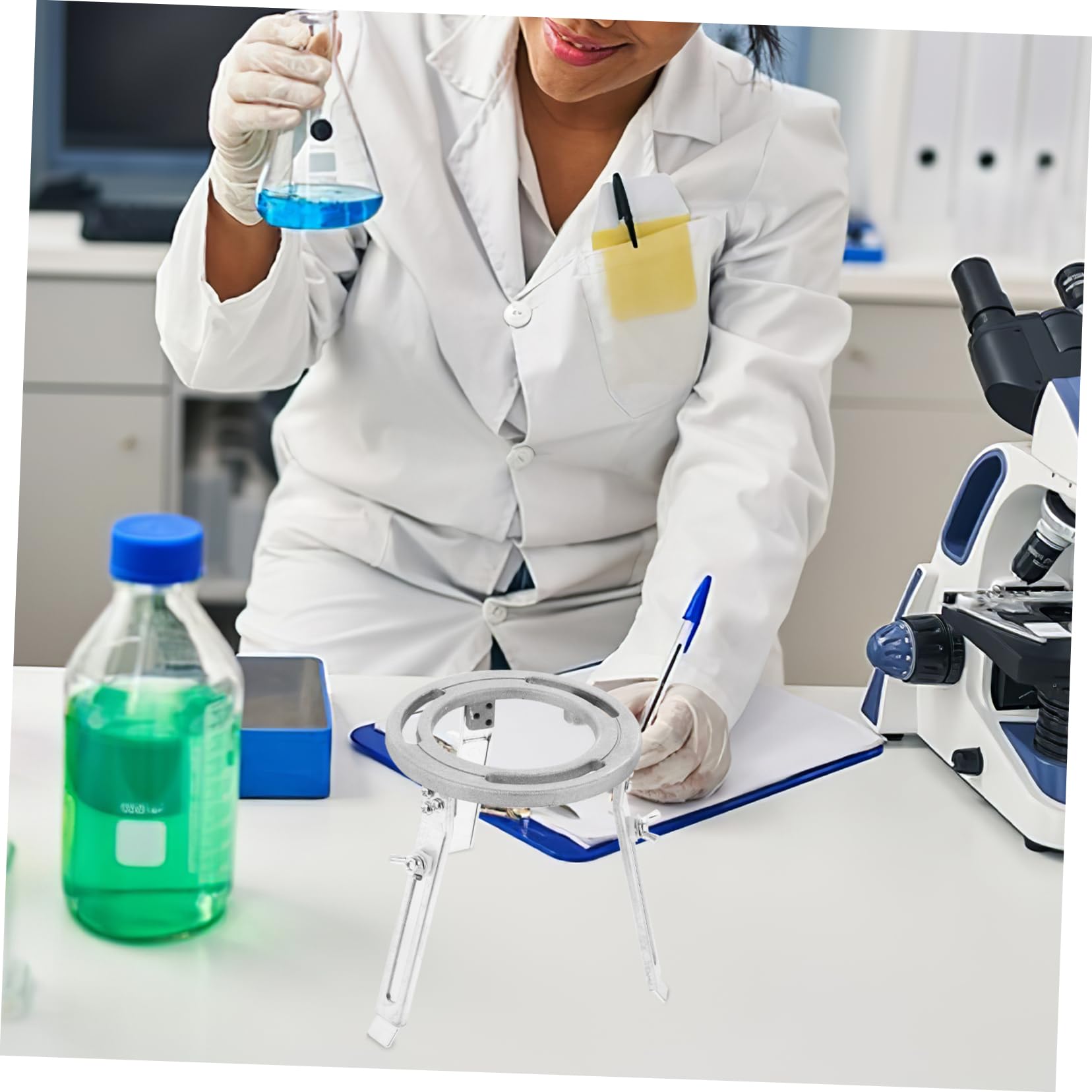 Gatuida Support de Trépied pour Laboratoire en Alliage D'aluminium et Acier Inoxydable, Plateforme Stable Portable, pour Enseignement de Chimie et Expériences