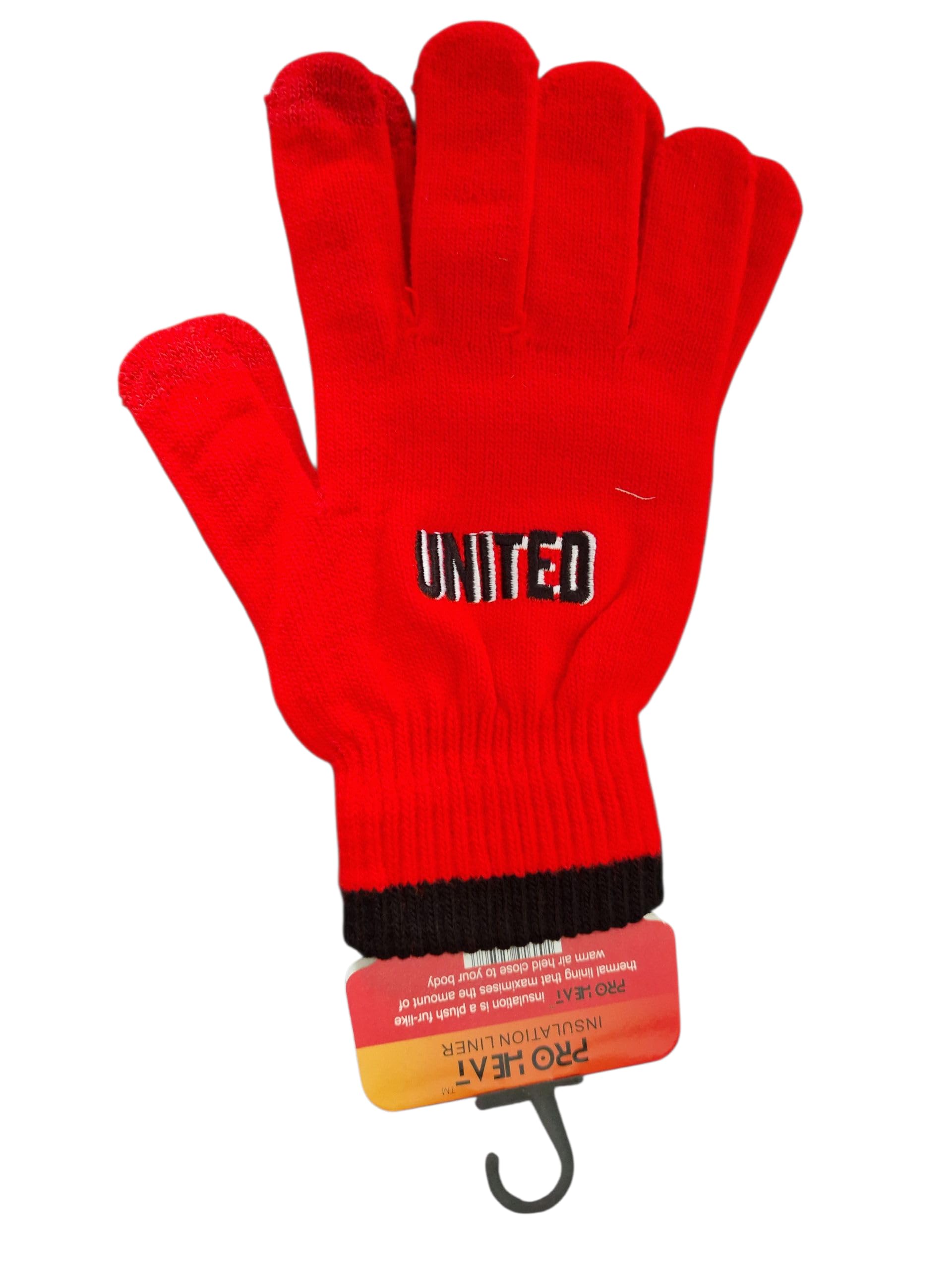 ADULT GLOVES WITH UNITED LOGO IN RED. one size fits all..