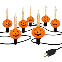 7FT Vintage Halloween Pumpkin Bubble Lights with 7 Bulbs