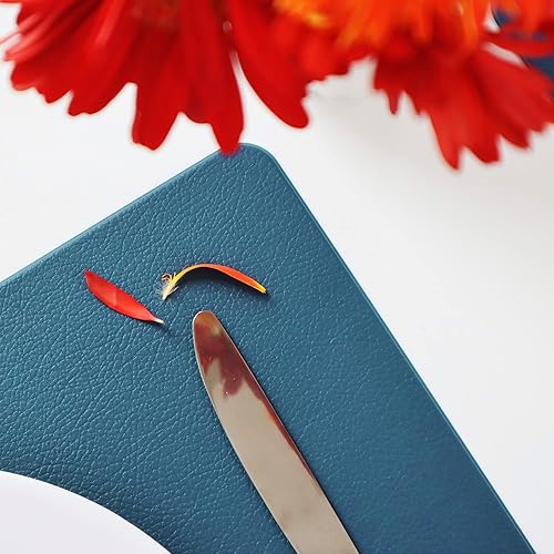 Miniatura 7 de Vinjiasin Juego de 6 manteles individuales para mesa de comedor, impermeables, lavables, duraderos, resistentes al calor, reversibles, de cuero,