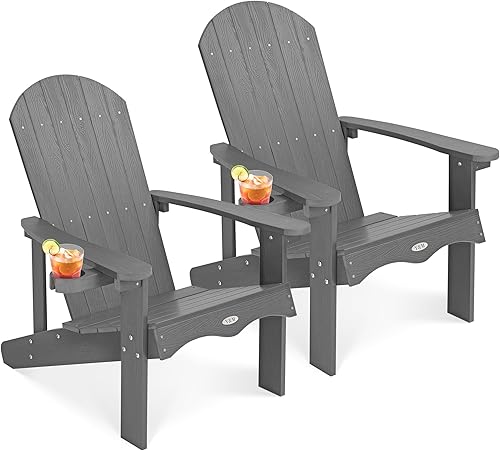Miniatura 8 de Y&M Adirondack - Silla negra para hoguera, sillas de patio al aire libre con soporte para tazas, resistentes a la intemperie, sillas de patio