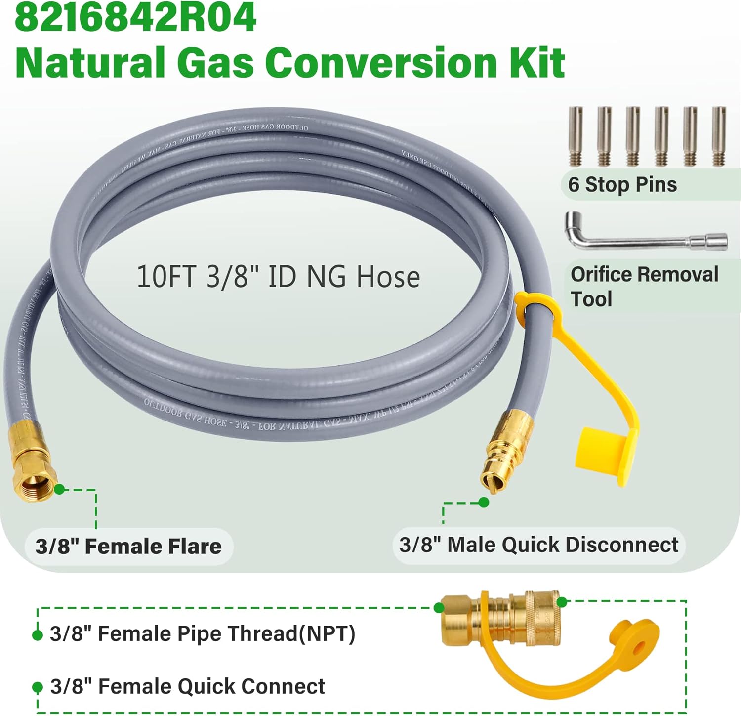 Upgraded 8216842R04 Natural Gas Conversion Kit, Compatible with Char-Broil Commercial and Signature Series Dual Fuel Grills (2020 and Newer), Converts Propane to Natural Gas