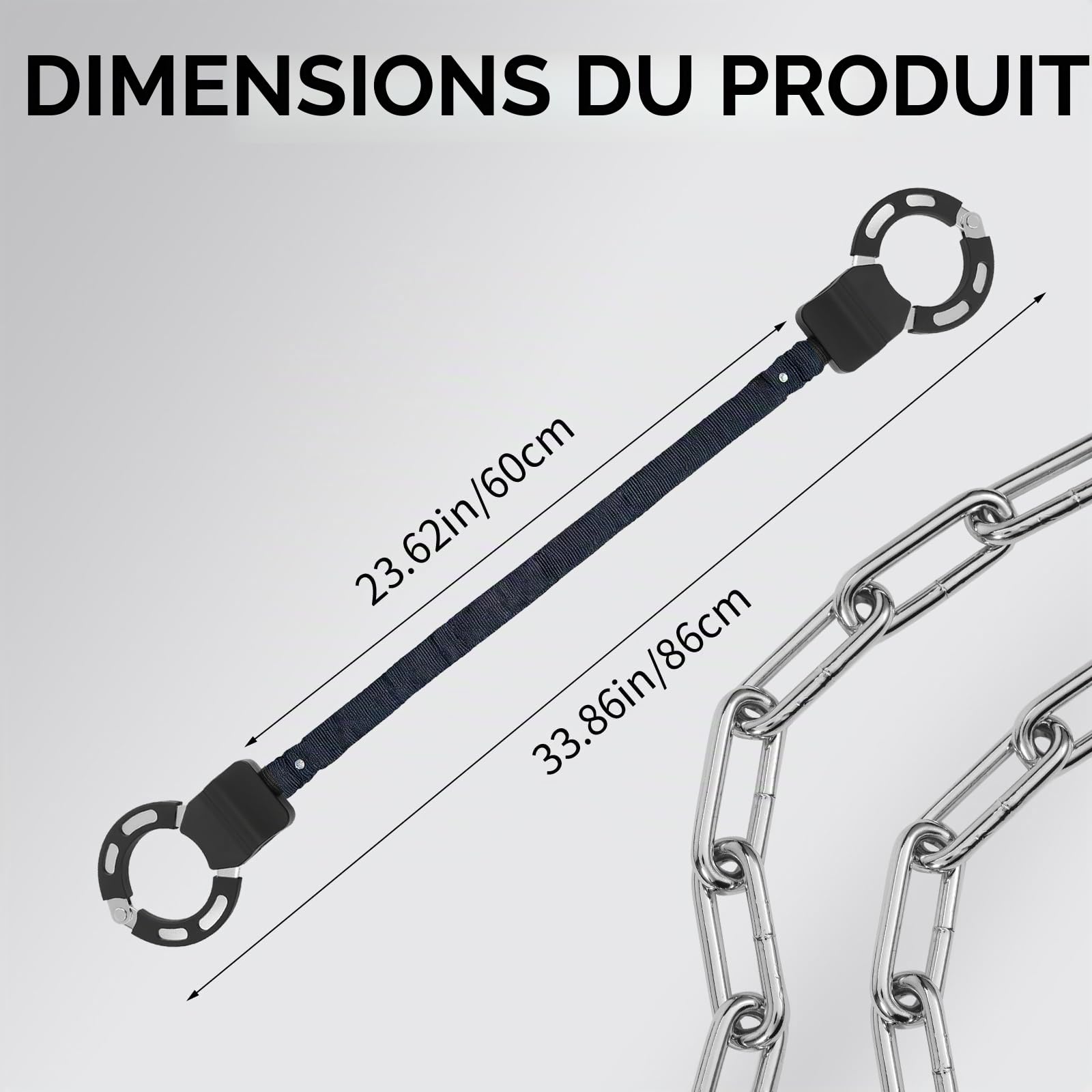Antivol Trotinette Electrique, Cadenas Menotte avec Housse de Protection en Silicone, à Haute Sécurité, pour Trotinettes Electriques, Vélos et Poussettes