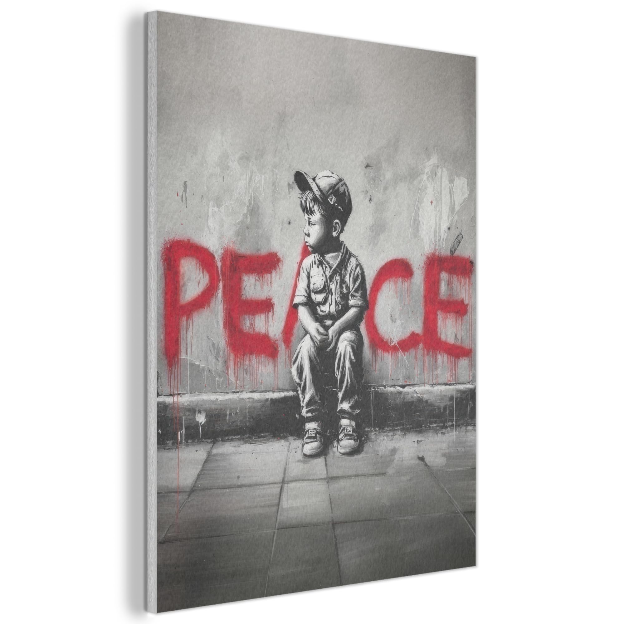 MuchoWow© Felt Panel 70x100 cm House Touch for Living Space Modern Visuals Decoration Wall Art Peace - Boy - Red
