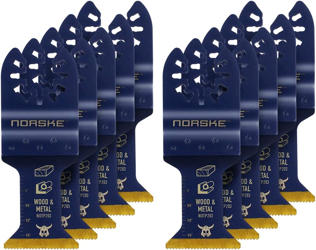 Black Friday 🔥 Norske Tools NOTP277 1 1/4 inch Flush Cut Bi-Metal Oscillating Multi Tool Accessory Blade Universal Fit for Wood and Metal (10pc Pack) | Oscillating Saw Blades