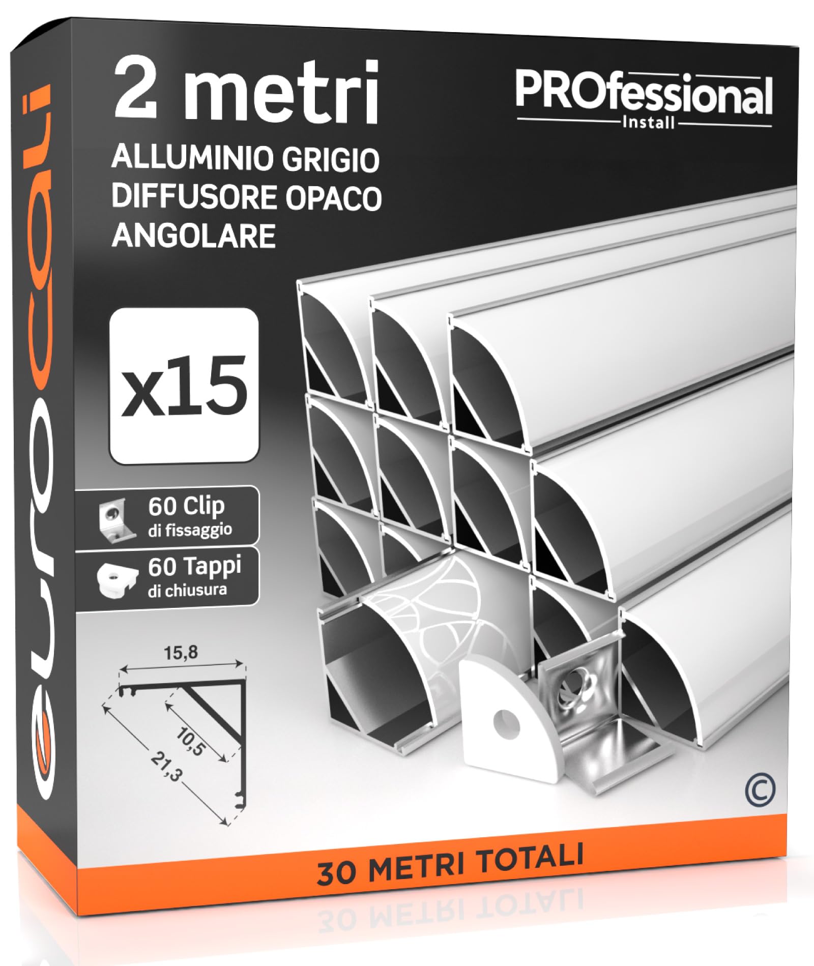 EVERGREEN 500297 Profilo Angolare In Stirene 350x6,3x6,3mm, 2 Pezzi, Per Modellismo