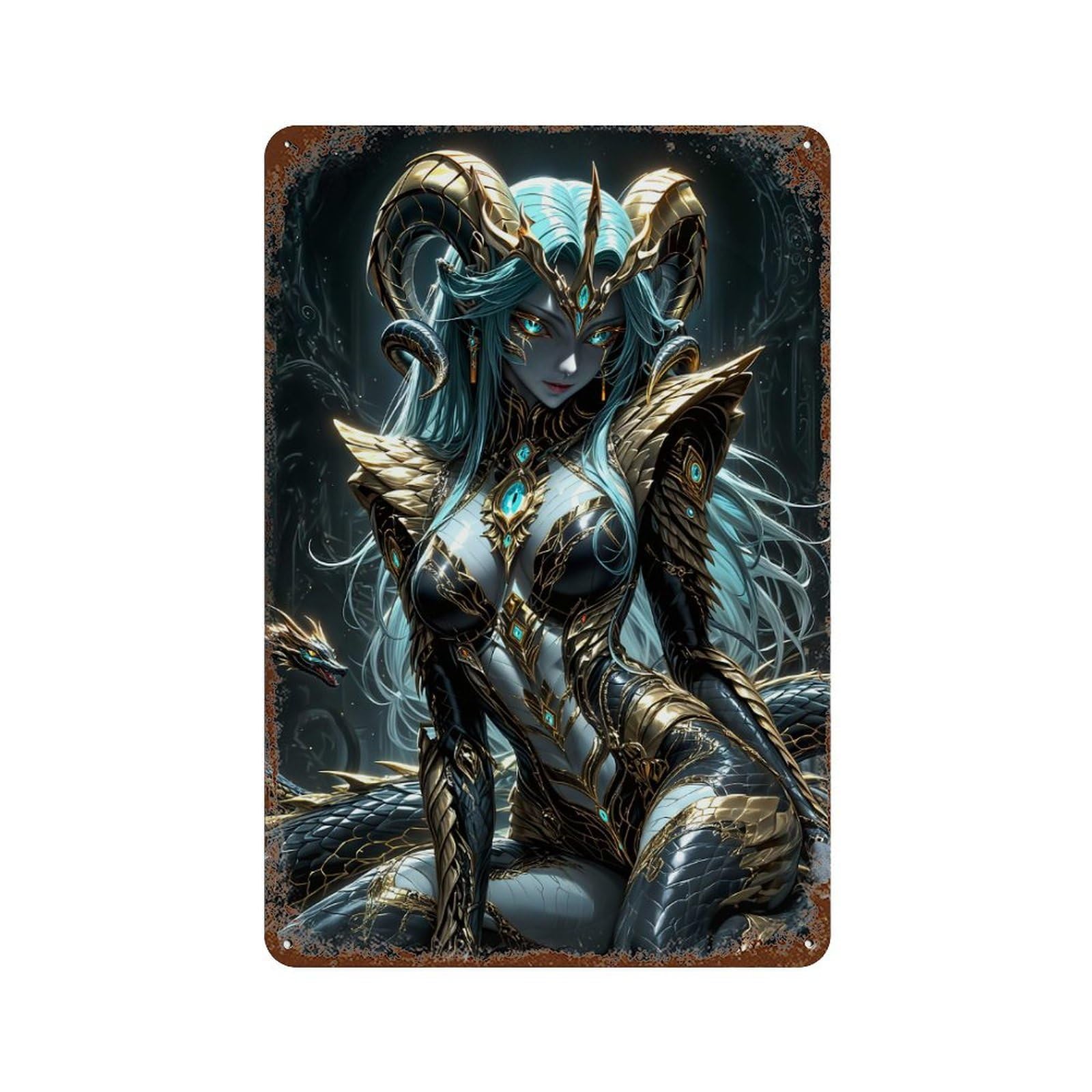 Dragon Lady Retro Metal Sign 11.8"x7.9", Novelty Wall Decor for Garage, Pub Or Kitchen