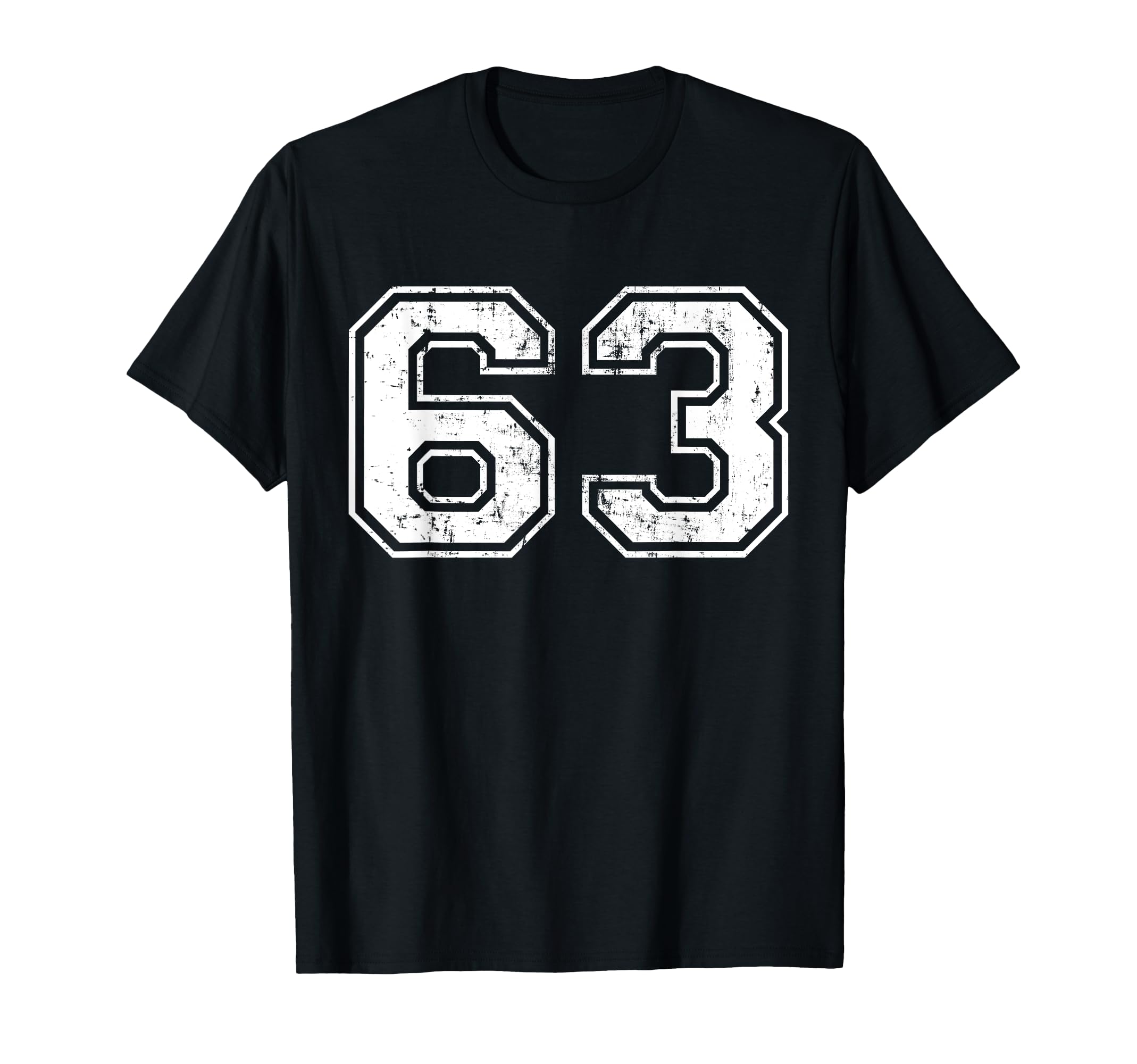 Photo 1 of ** COLOR IS BLUE **Number 63 Distressed Vintage Sixty Three Sport Team Practice T-Shirt